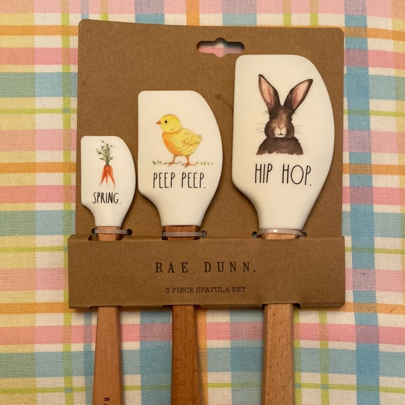 Rae Dunn Easter Spatulas, Spring Silicone Spatulas With Wooden Handles Set Of 3 - Picture 15 of 15